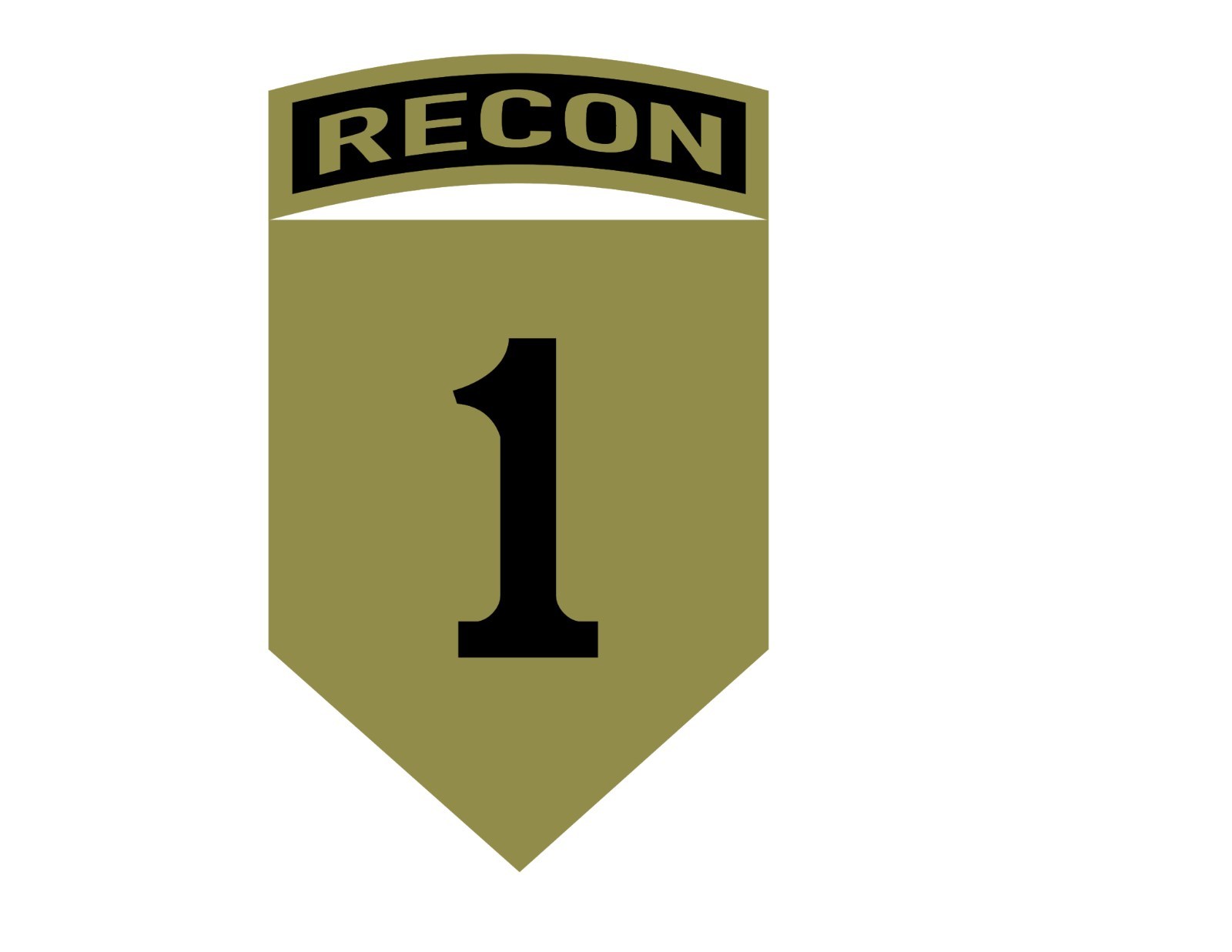 1st Infantry Division RECON TAB Vinyl Window Decal/Sticker Olive/Black