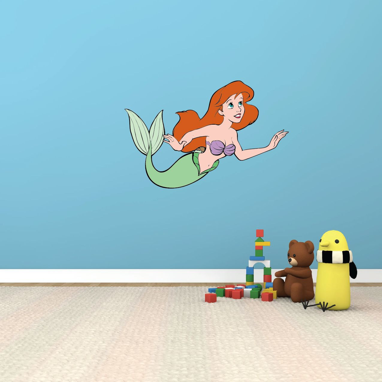 Ariel The Little Mermaid Cartoon Kids Room Wall Decor Sticker Decal 25"X16"