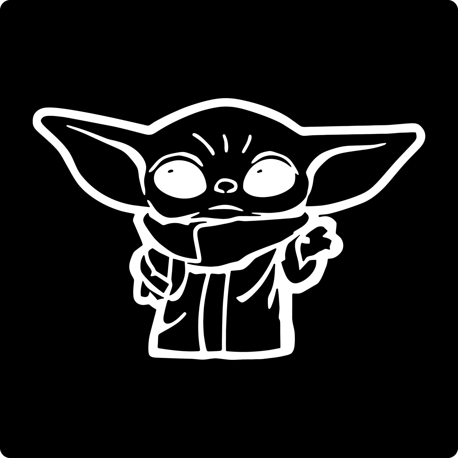 Baby Yoda die cut decal Made in USA 44 Colors No background 3"(H)x3.5"(W)