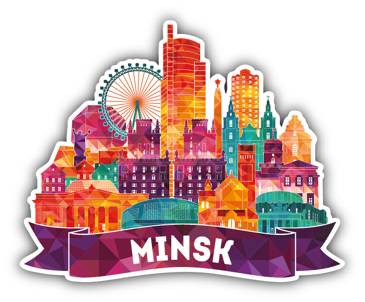 Minsk City Art View Belarus Car Bumper Sticker Decal