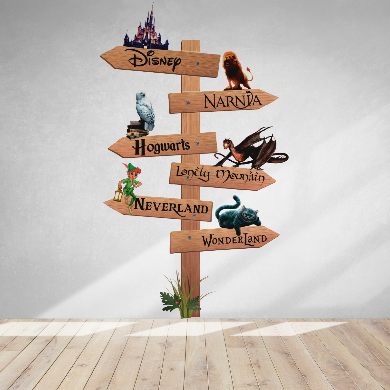 Home Kids Bedroom Living Room Decor Walt Disney Road Sign Vinyl Wall Decal 20×33