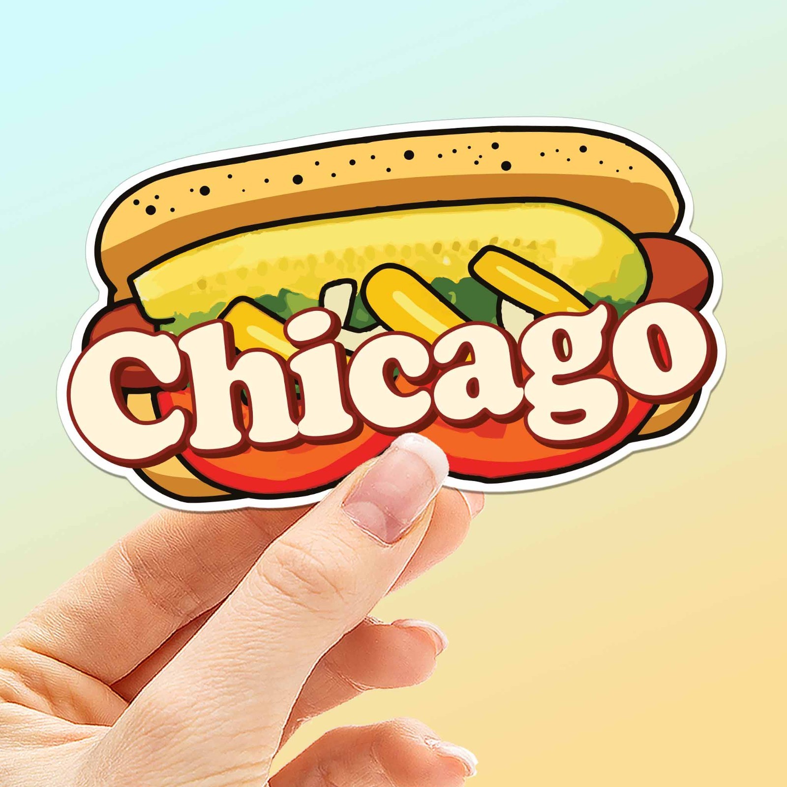 Chicago Hot Dog Sticker – Funny Midwest Illinois Decals for Laptop & Hydroflask