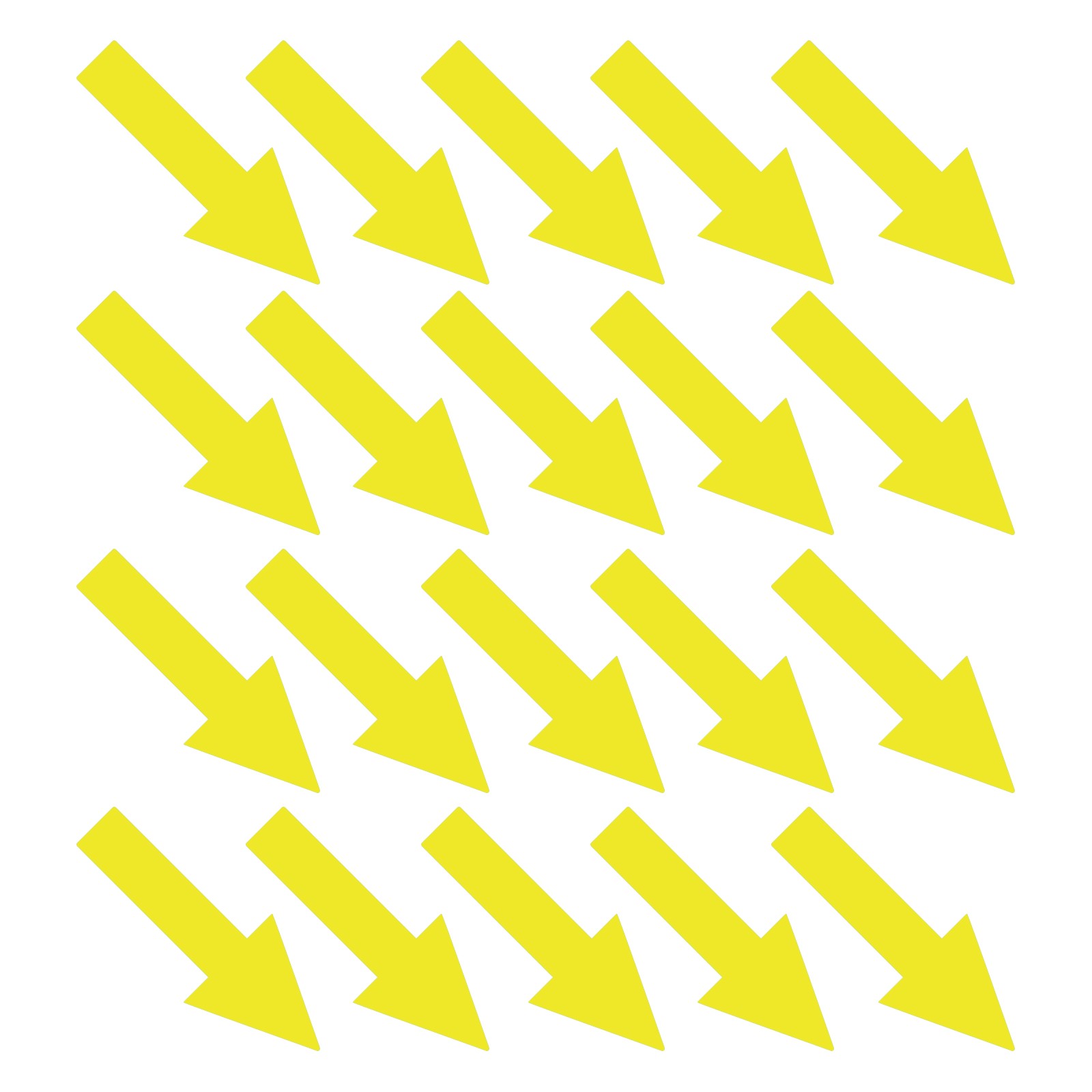 Arrow stickers 10x4cm, 24pcs for floor indications, yellow