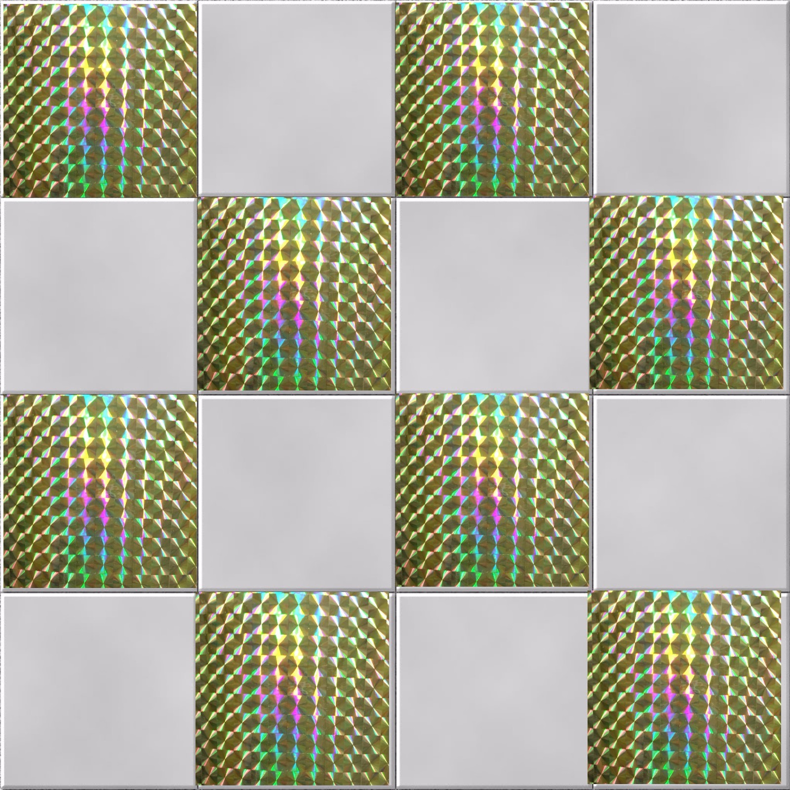 MOSAIC TILE STICKERS 6 x 6" (15 x 15cms) – Metallic Finish – Glossy Holographic