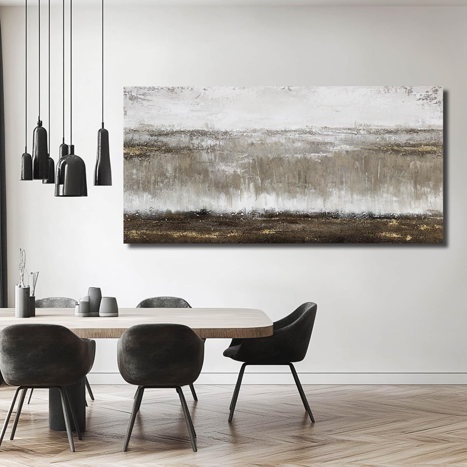 Artexist Canvas Wall Art – Abstract Wall Decor for Living Room – Grey Picture…