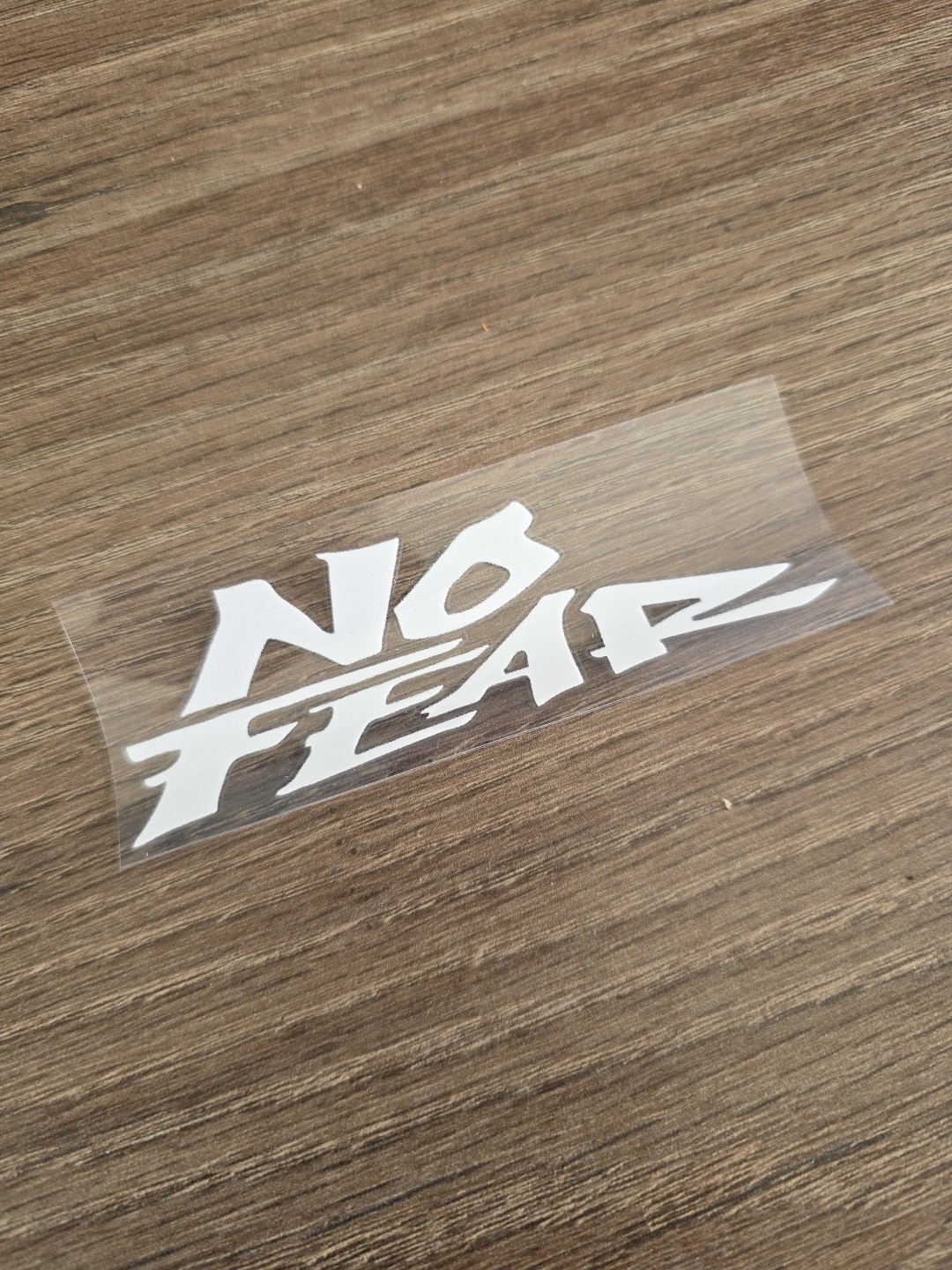 NO FEAR White Solid Raised UV DTF Decal STICKER Waterproof High Quality 4in
