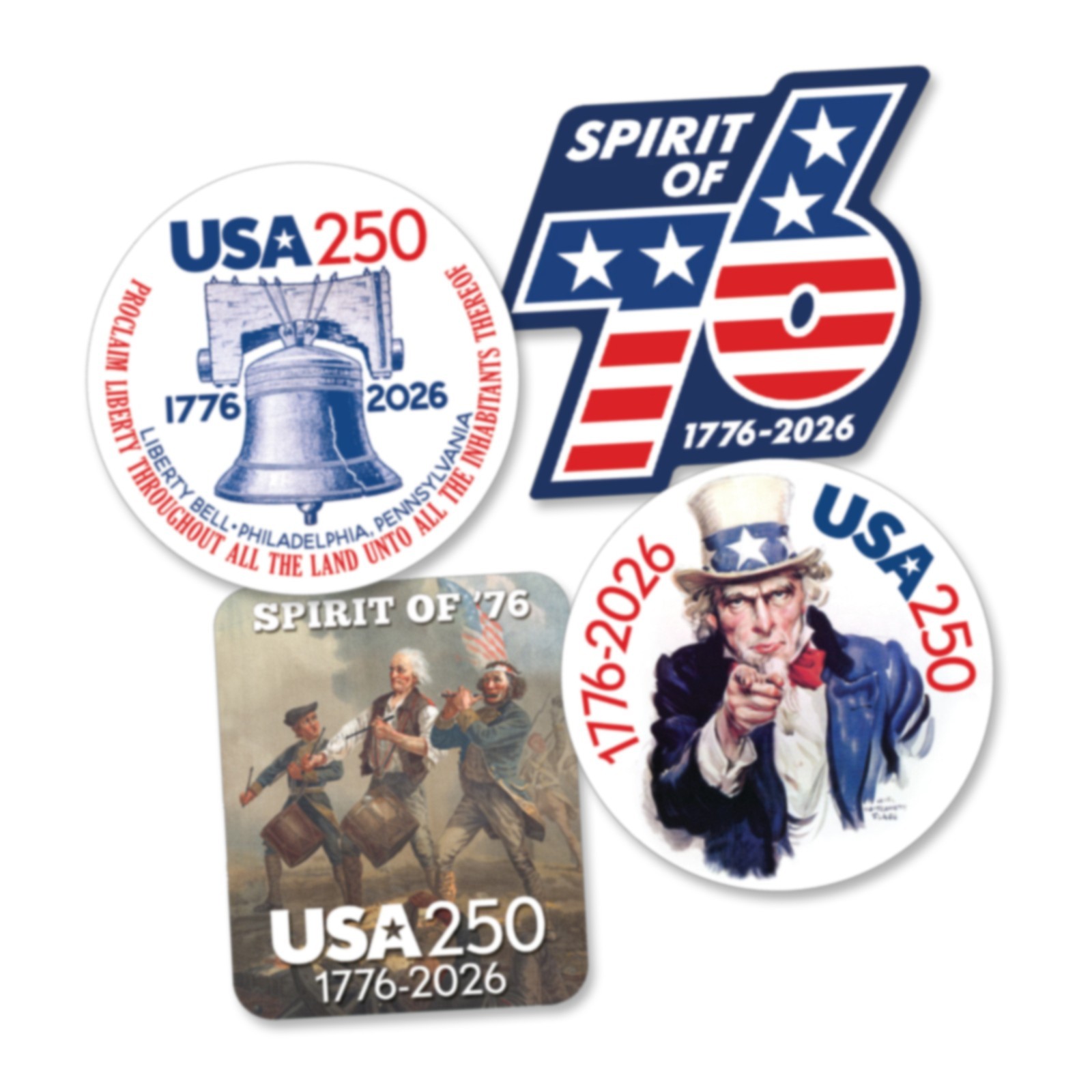 USA Die Cut Stickers – vinyl decals America, Semiquincentennial, 250 Freedom