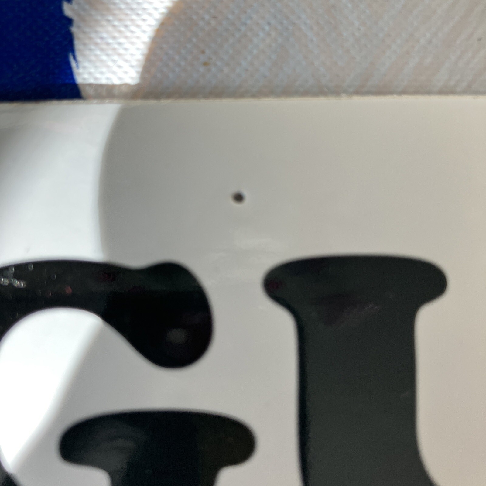 New I Love Guam Black & White Bumper Sticker With Small Pin Hole & Red Heart