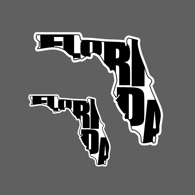 FL Florida State Flag Outline BlackWhite Car Truck Sticker Decal Made FL 2 for 1