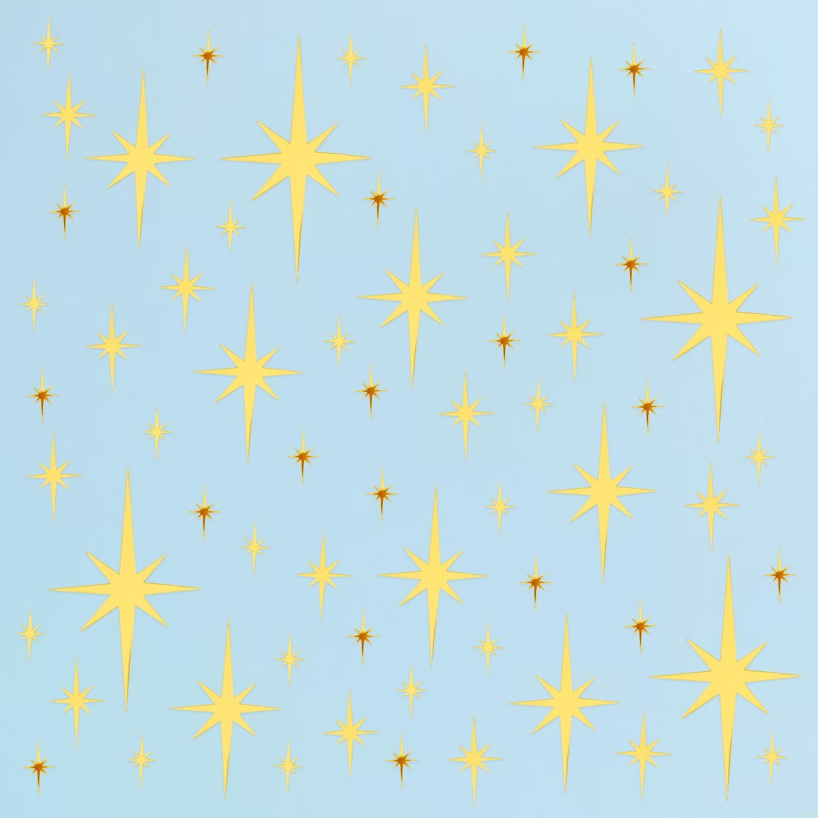 92 Pcs Gold Star Wall Decals Mirror Stickers for Walls, Removable 3D Acrylic …