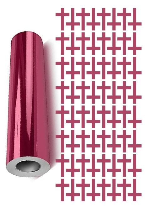Cross Stickers Chrome Pink 1" Religious Envelope Seals Church DC31
