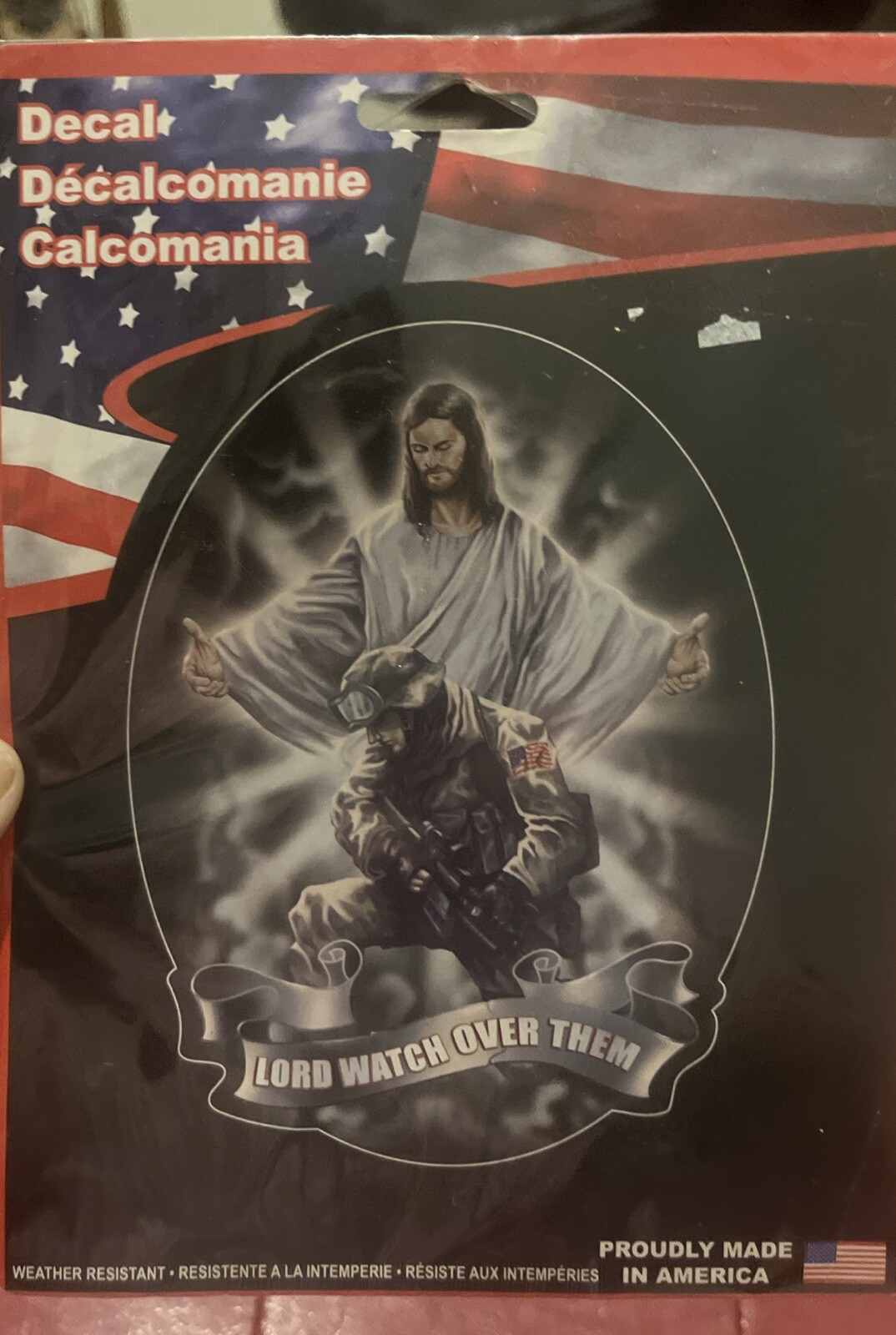 NEW Religious Military Lord Watch Over Them Waterproof Decal Sticker Made In US