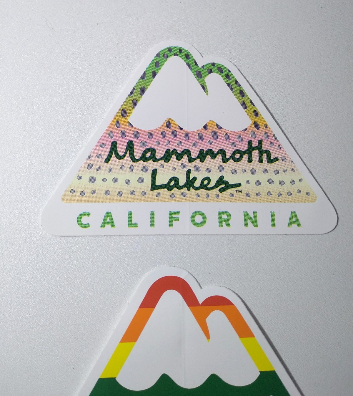 Lot of 4 MAMMOTH Lakes CALIFORNIA Mountain STICKERs Visitor Souvenir Ski Resort