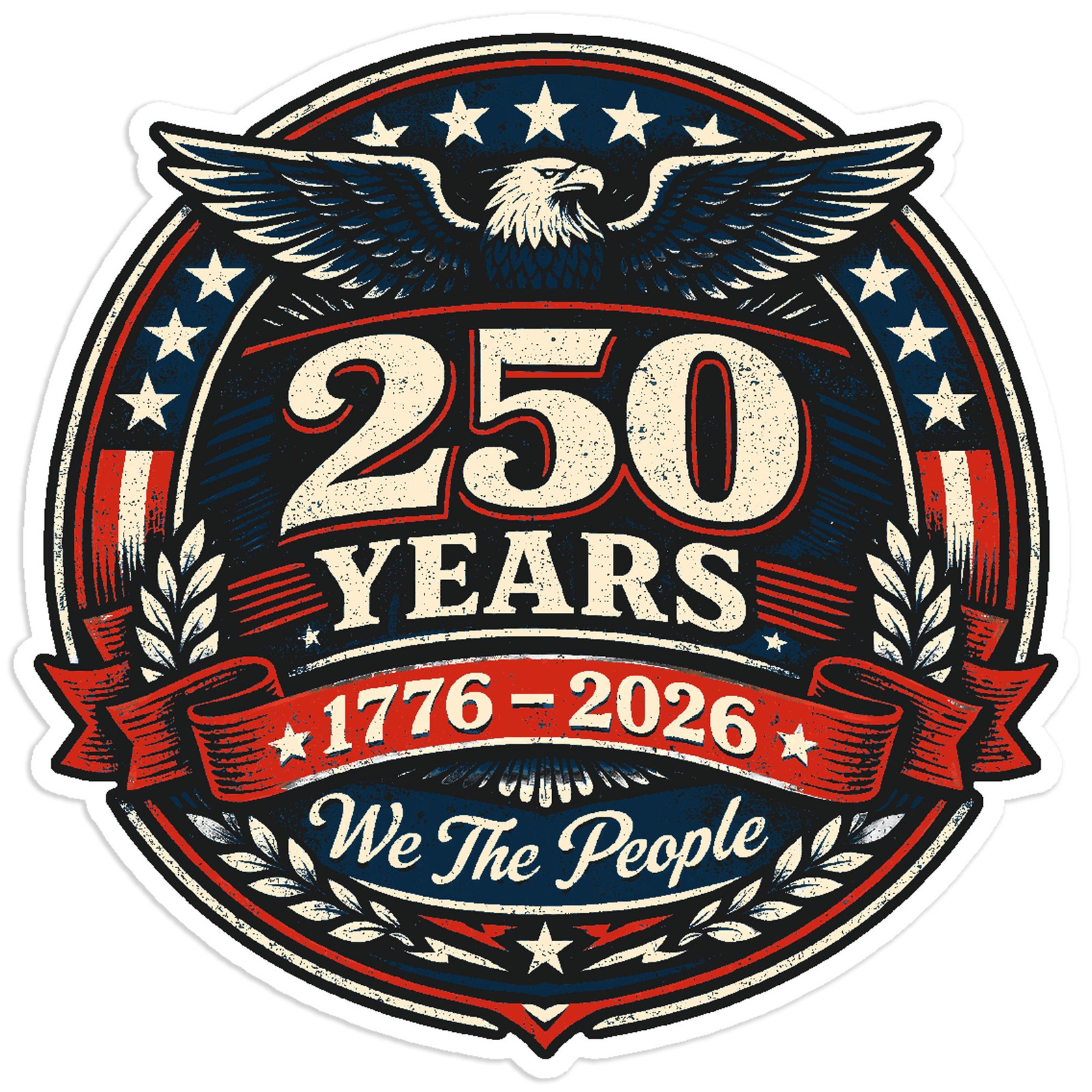 250 Years America Emblem – Vinyl Decal Sticker – Car Window Laptop – #95