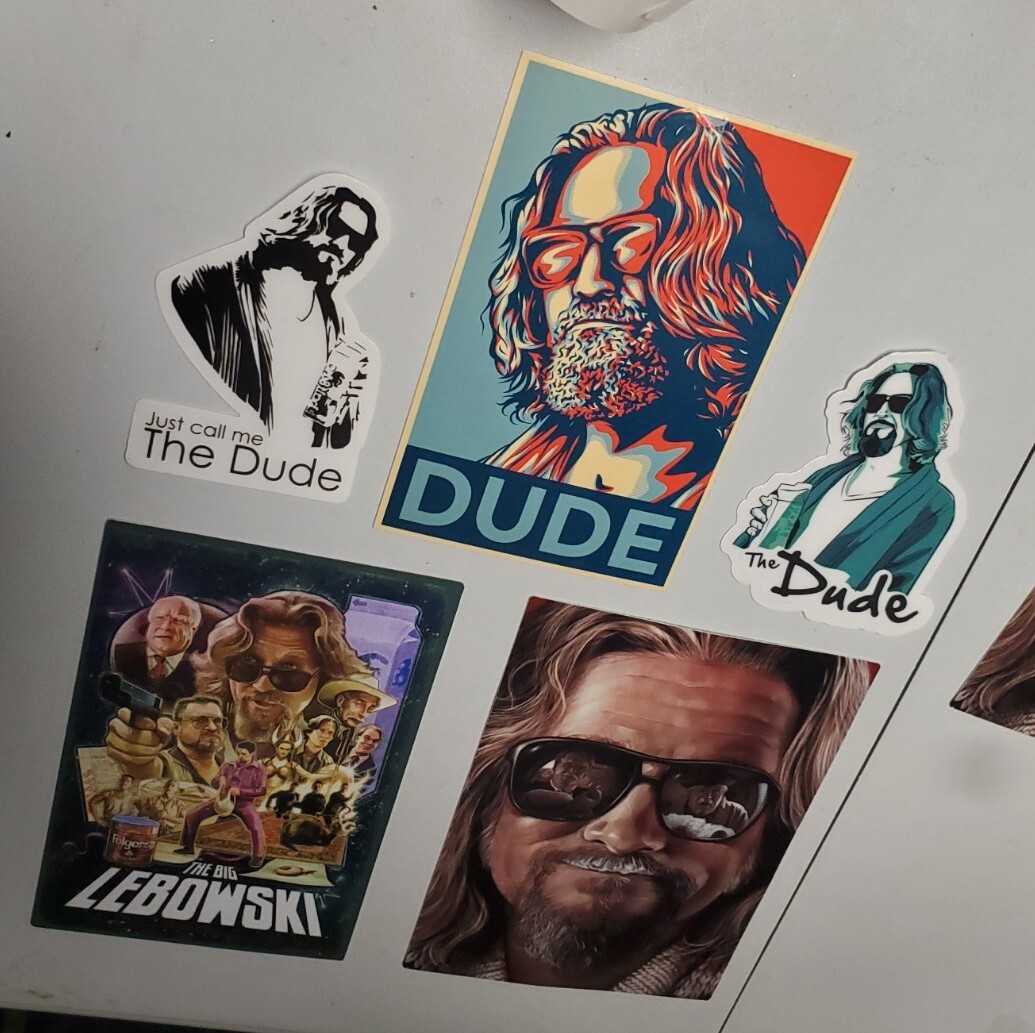 Big Lebowski The Dude STICKERS (5) VARIETY PACK **WORLDWIDE 🌐 SHIPPING**