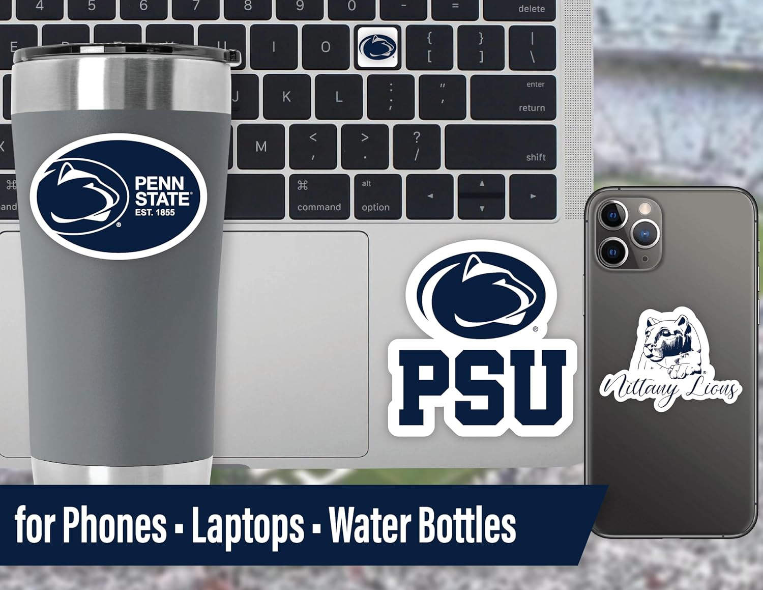 PSU Stickers for Gift, Car, Water Bottle, Laptop, and Phone for Football Fans an