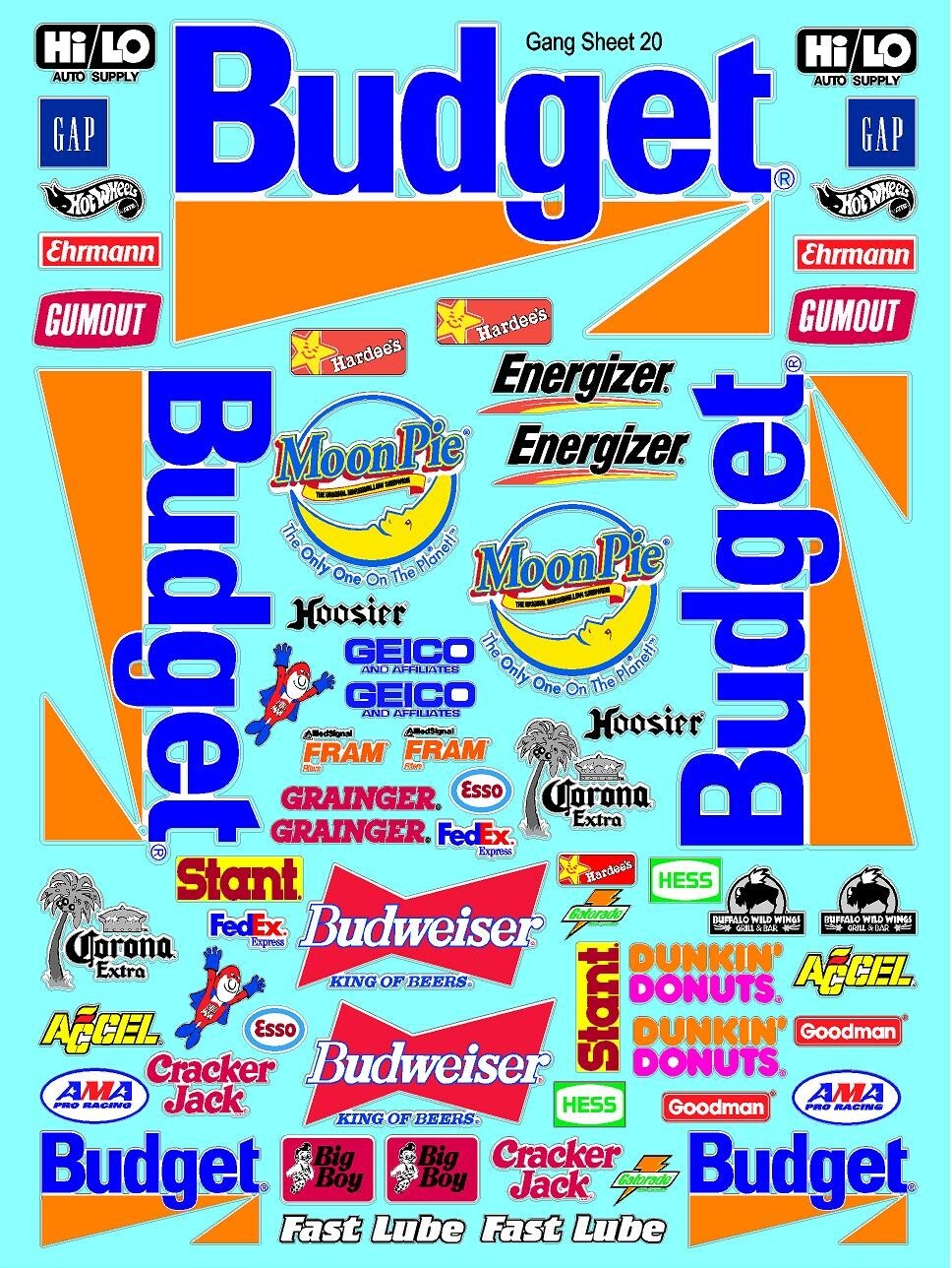 WHITE Vinyl Sticker Sheet 20-R/C MODEL Decal fits 1/10-1/16 Scale budgetgeicofg