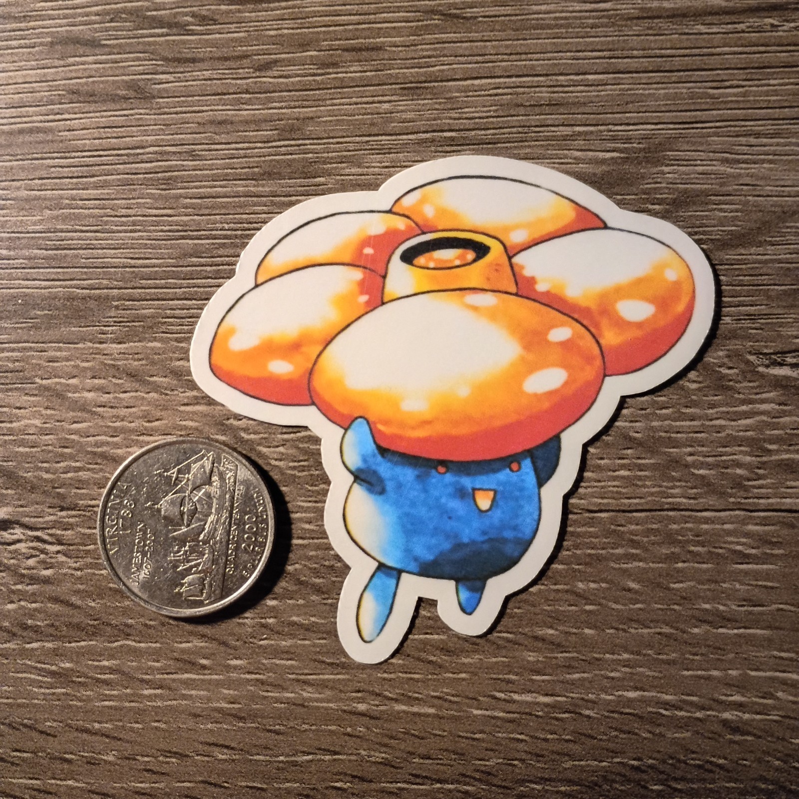 Gen 1 Oddish, Gloom, Vileplume Sticker – Vinyl Waterproof Die-cut – Red & Blue