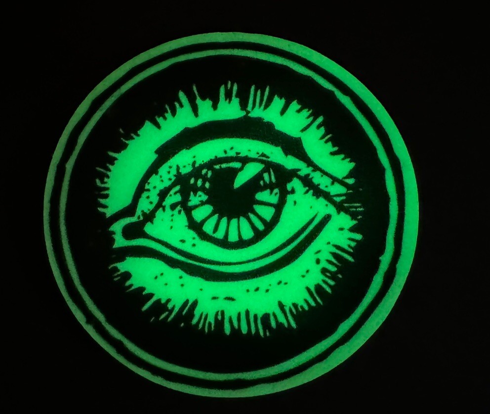 GLOW In The dark Vinyl Eyeball Stickers 2” Set Of 4 Illuminati