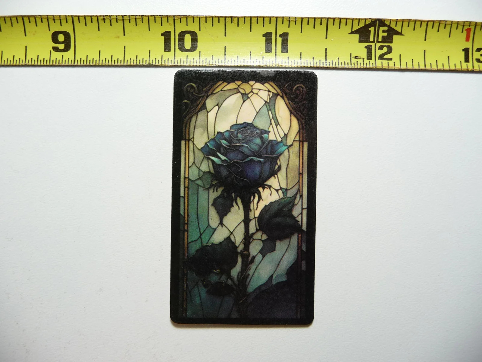 SINGLE ROSE FLOWER SMALL STICKER DECAL STAINED GLASS STYLE BEAUTIFUL COLORS