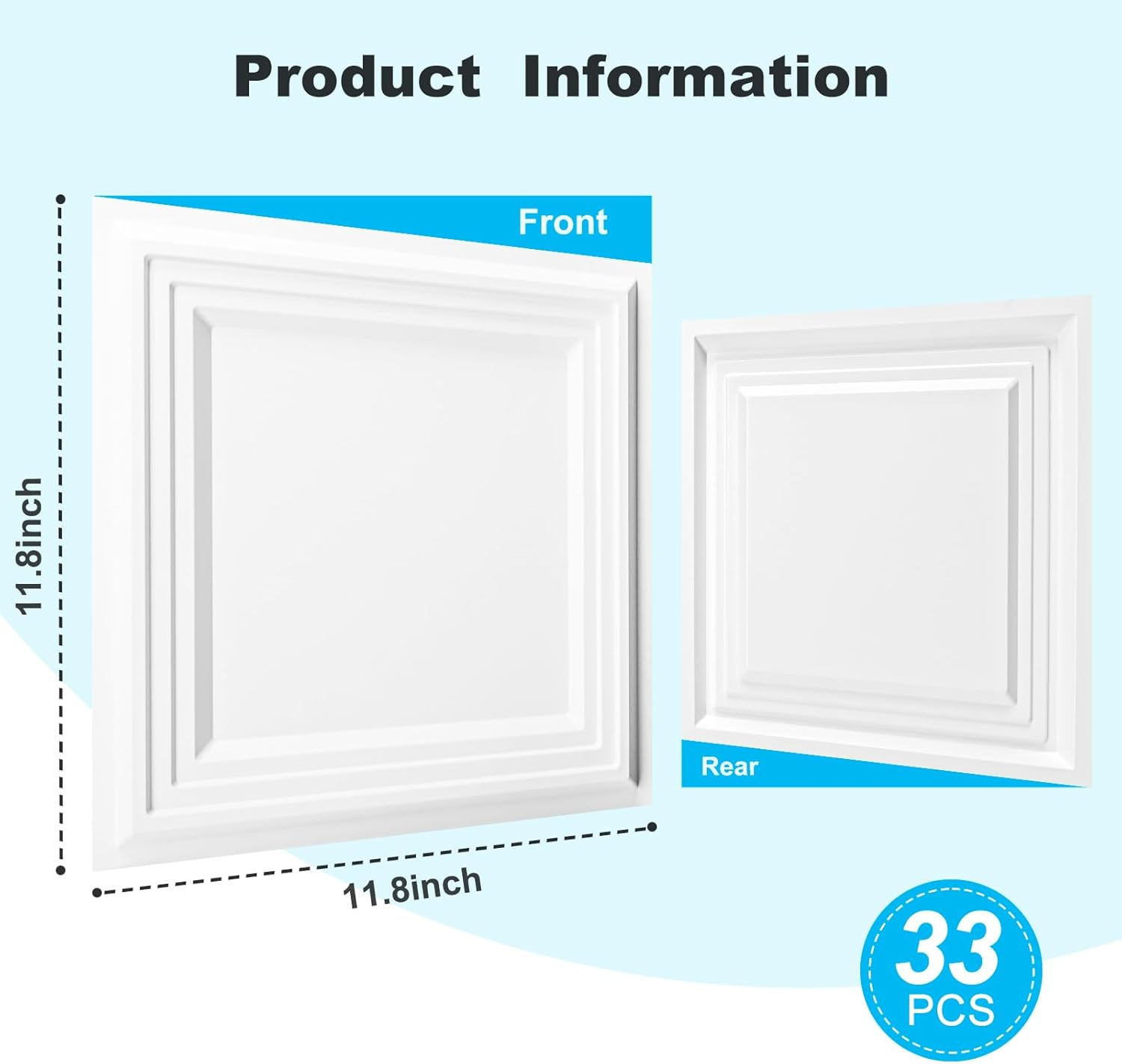 33-Pack 3D Textured Accent Wall Panel for Interior Décor, Waterproof PVC Decorat