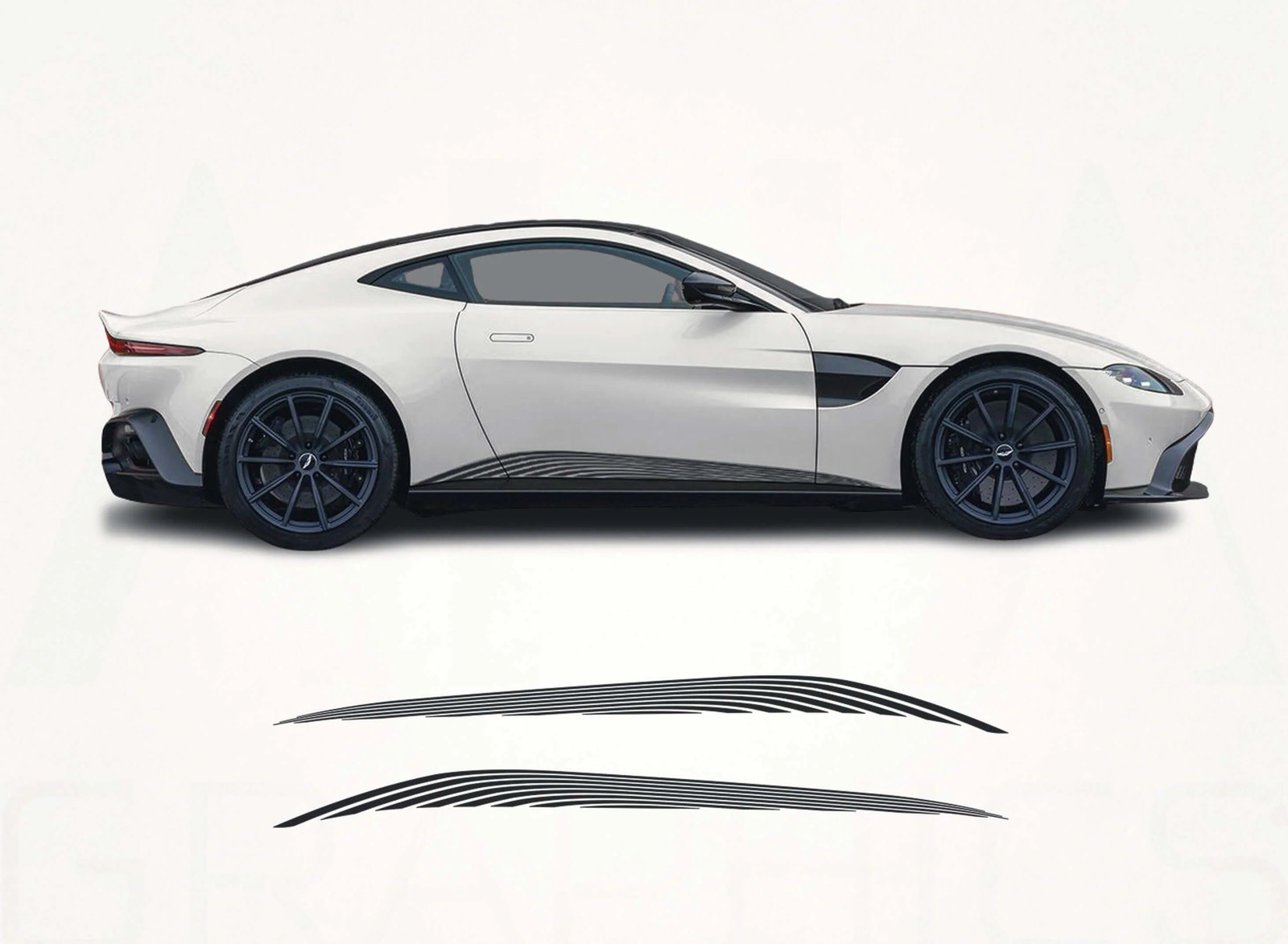 Aftermarket Aston Martin Vantage Side Stripe Decals – Premium Vinyl Graphics Kit
