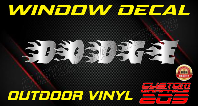 Custom Flame Text Truck Car Window Decal Oracal 651 Waterproof Vinyl