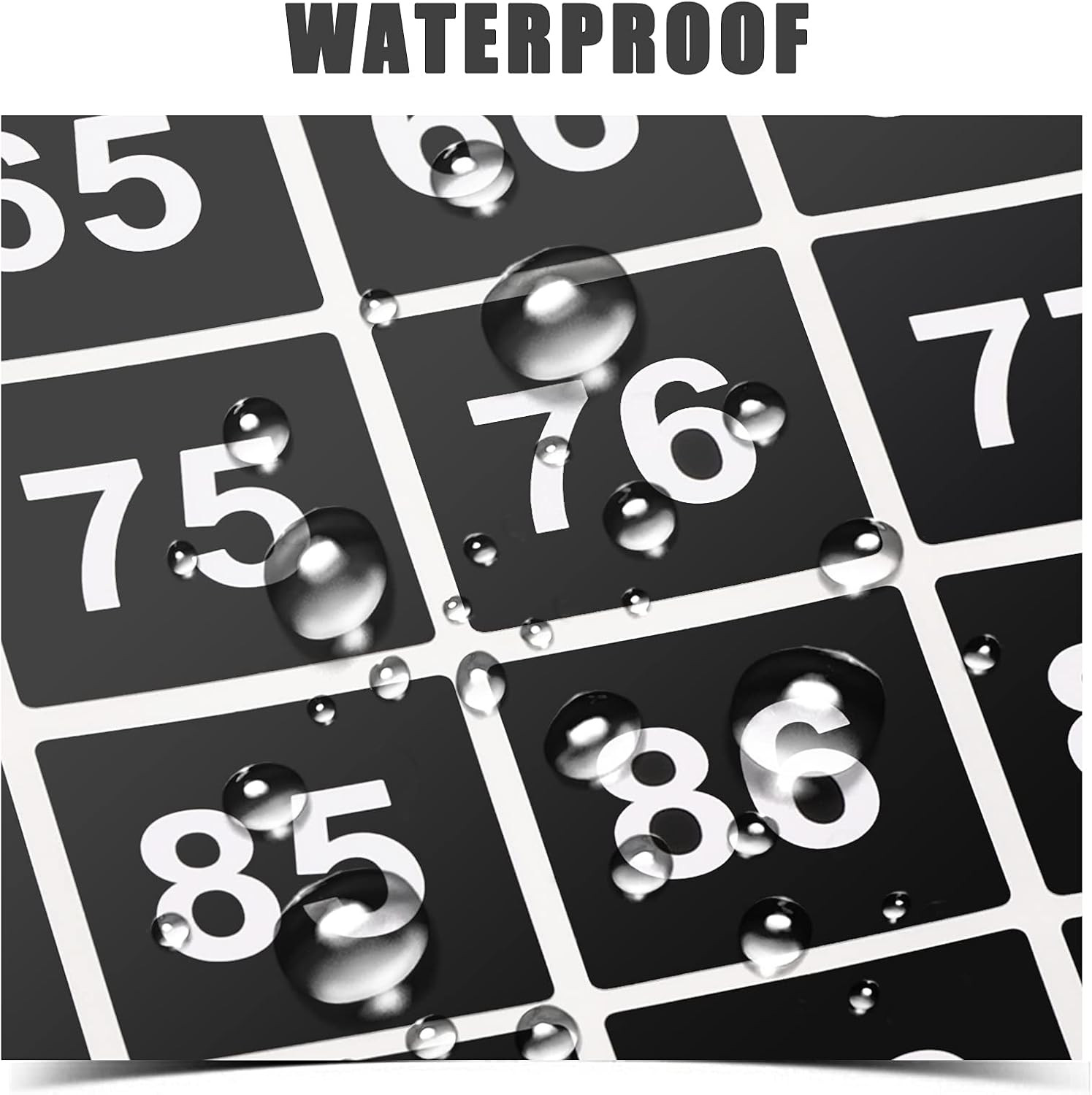 10 Sheets Number Stickers 5 Sets of 1-100 Vinyl Square Number Sticker Waterproof