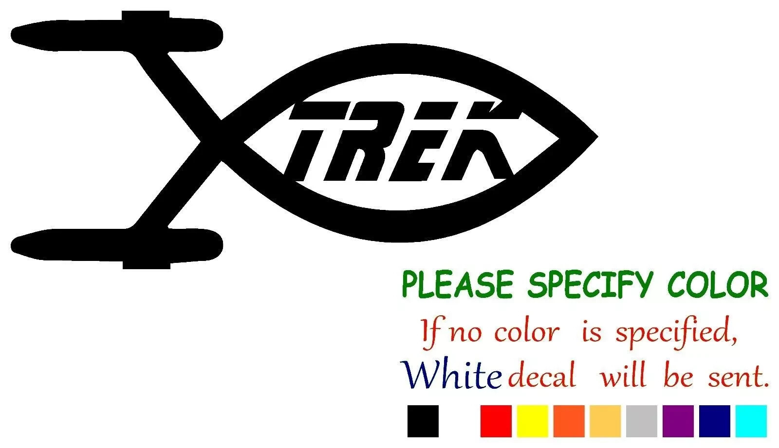 Star Trek Fish Vinyl Decal Sticker Car Truck Window Bumper Various sizes