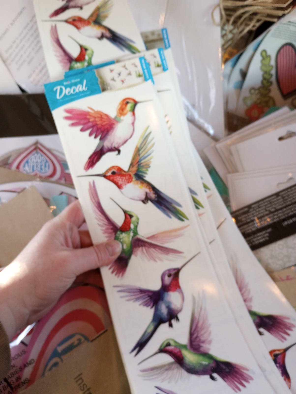 Decal Removable Vinyl Multicolor Hummingbird Decorative Wall Stickers