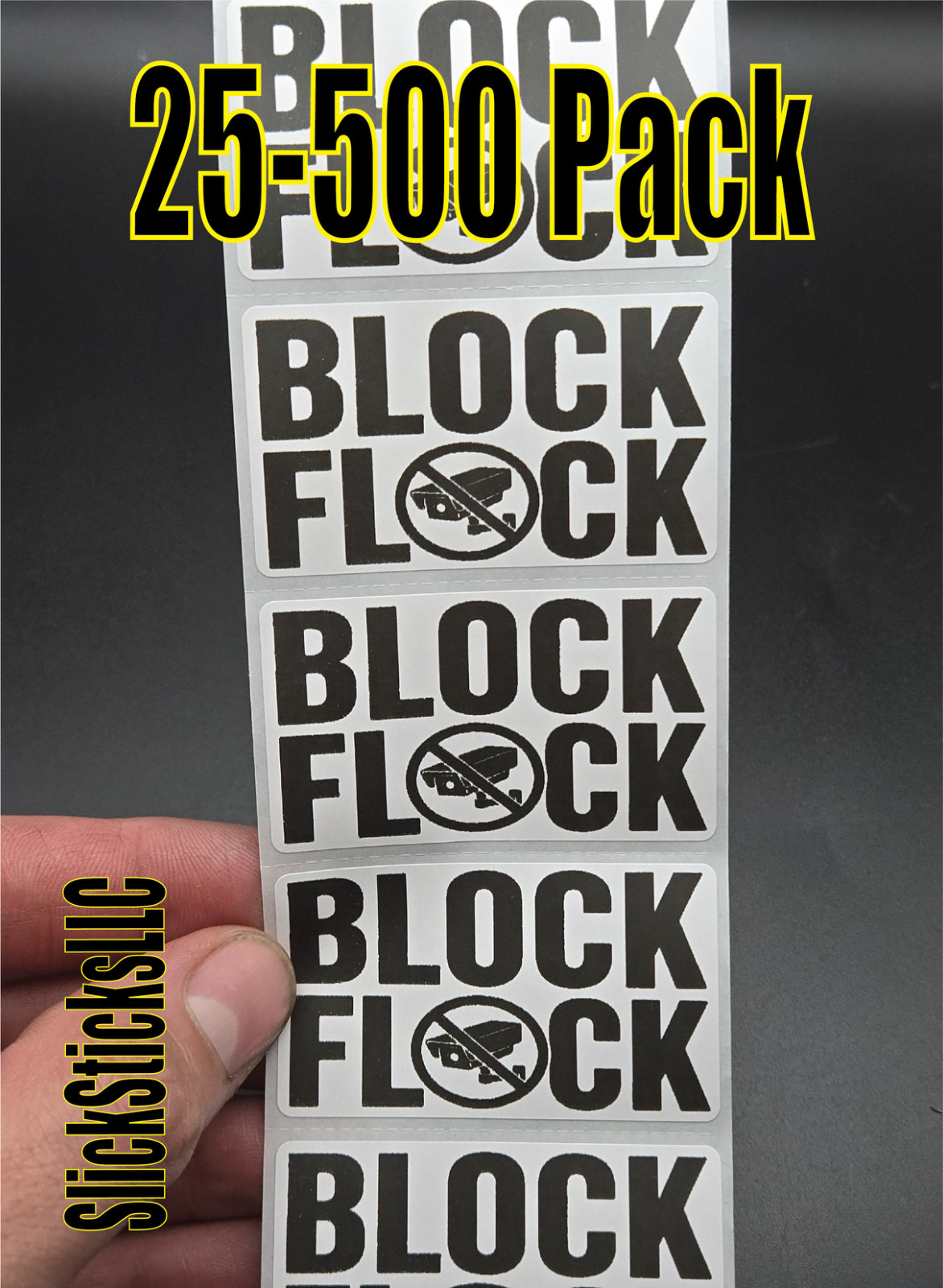BLOCK FLOCK 25-500pcs bulk stickers labels anti stop camera gtfo out