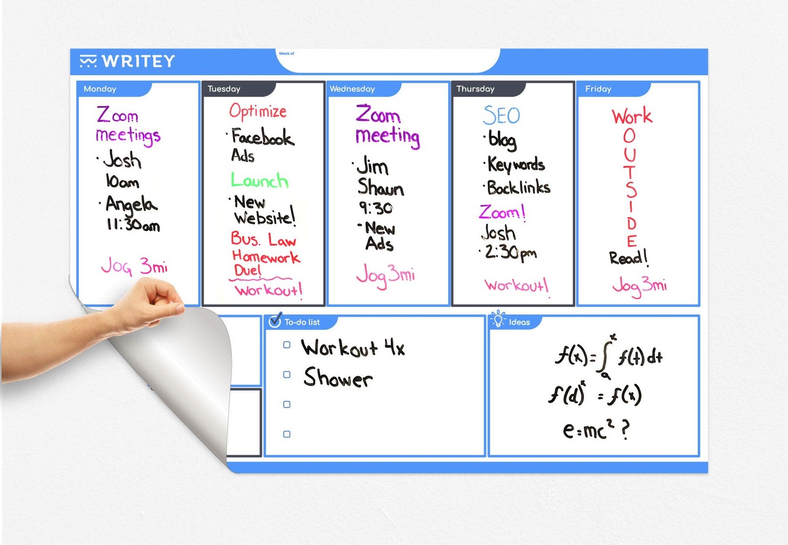 Peel and Stick Whiteboard Calendar, Large Weekly Organizer, 24 x 36 in – Stai…