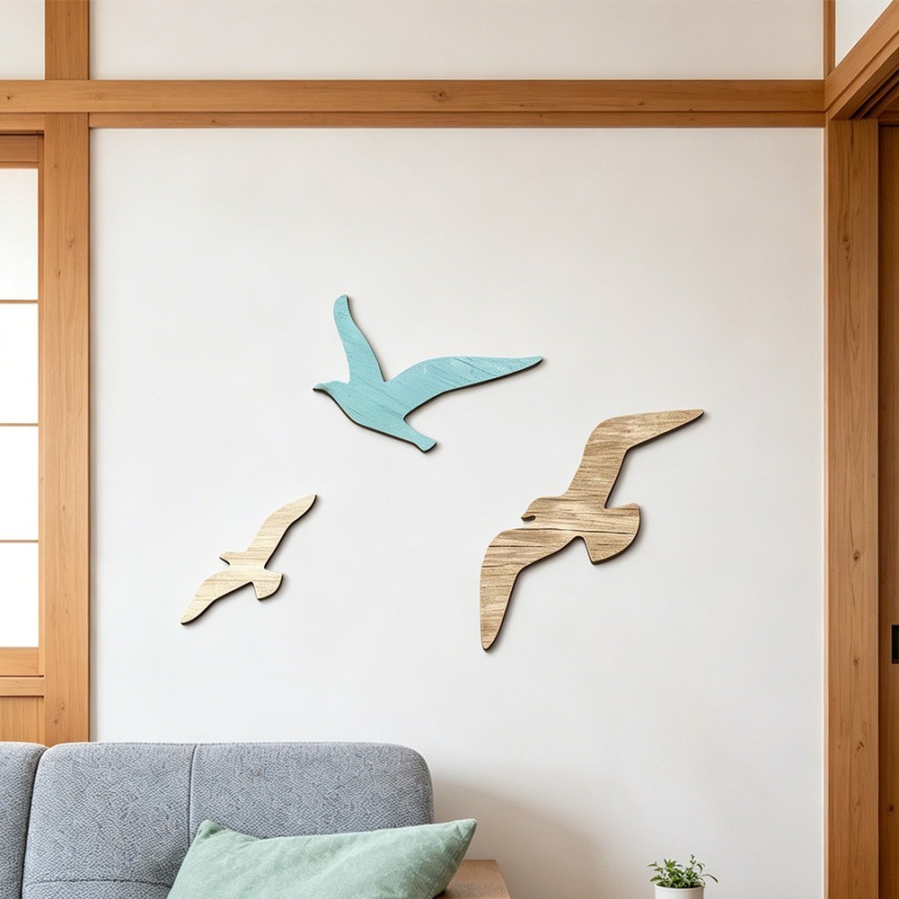 Beach Wall Decor Seagull Wall Art Coastal Wall Decor Handcrafted Wood Art