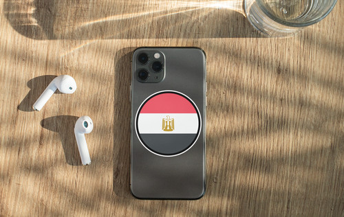 Egypt Flag Circle Sticker Decal