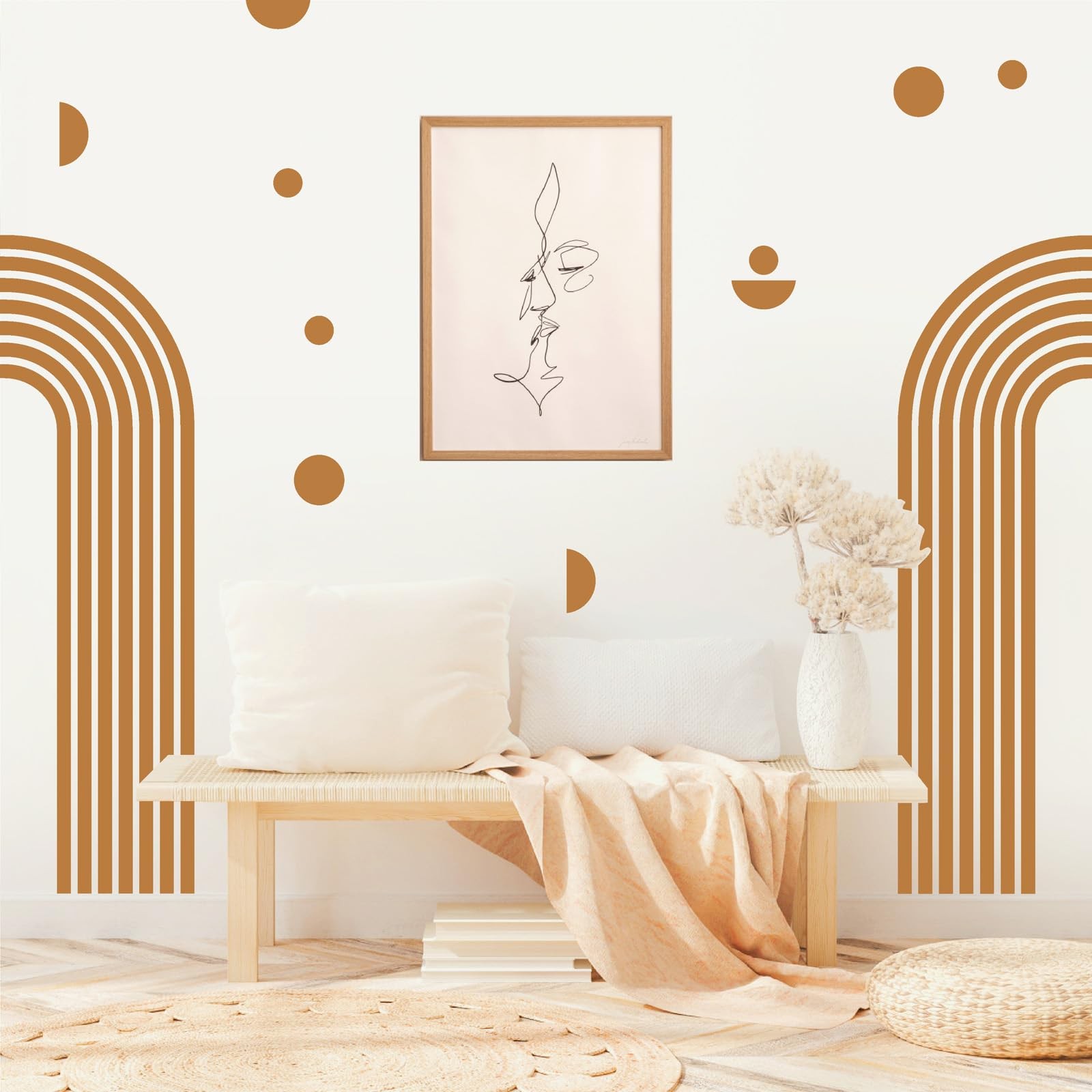 Brown Arch Wall Decal 2 Sheets Form Large Arch Peel and Stick Mid Century Mod…