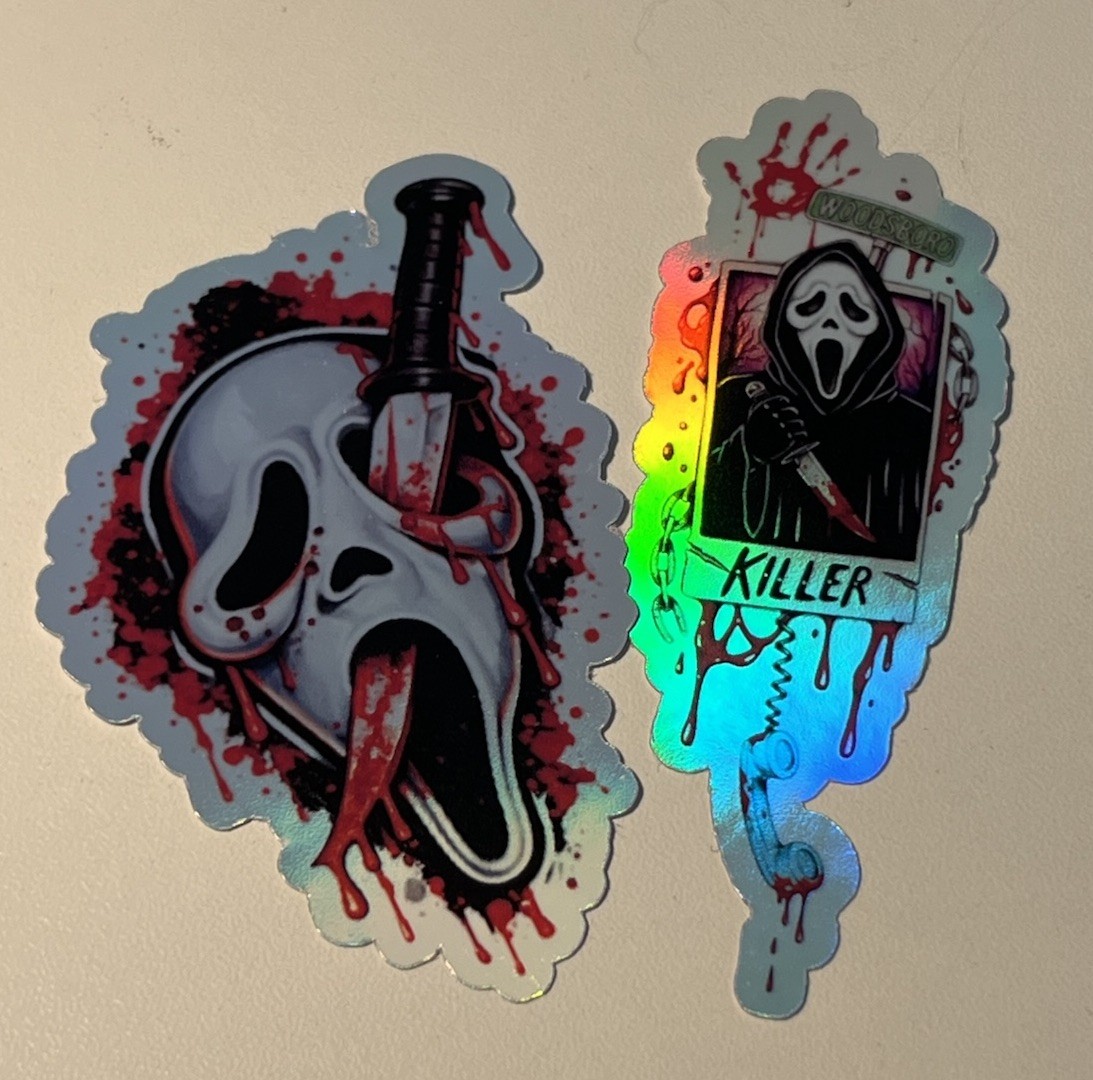 Scream Ghostface Holographic 3 Inch Waterproof Sticker Pack (2)