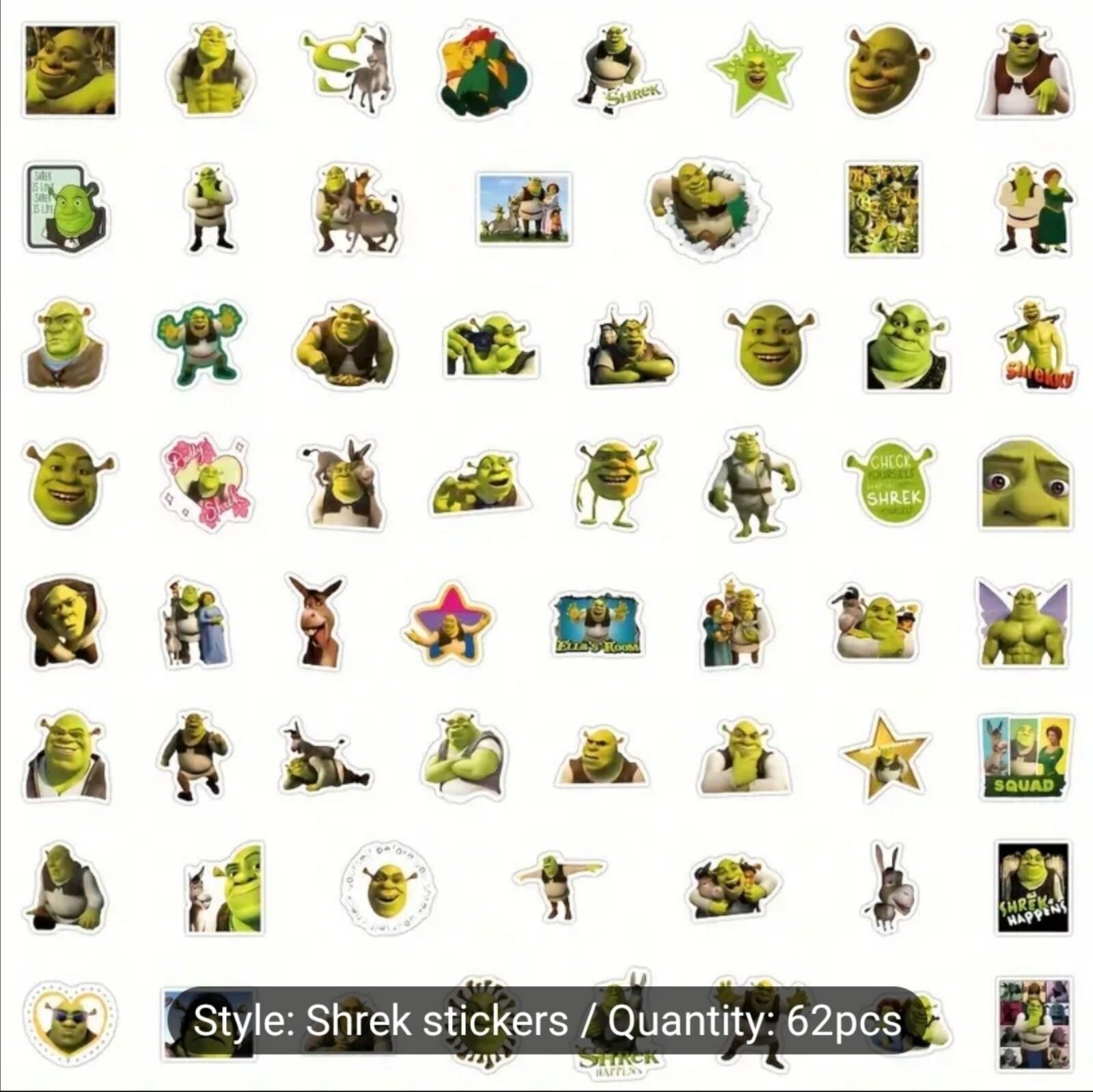 20 PCS Shrek Movies (Unofficial) Funny Kids Animated Stickers BRAND NEW