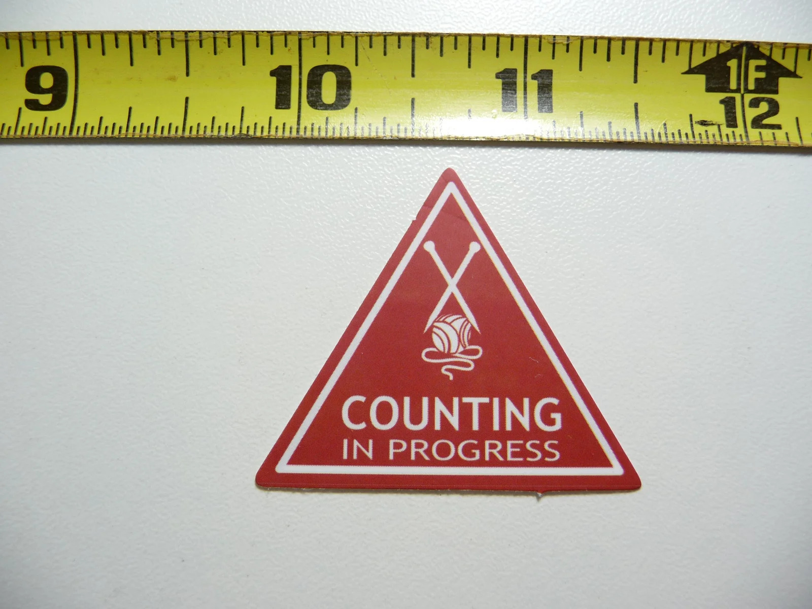 COUNTING IN PROGRESS KNITTING SMALL STICKER DECAL LITTLE MINI SIGN