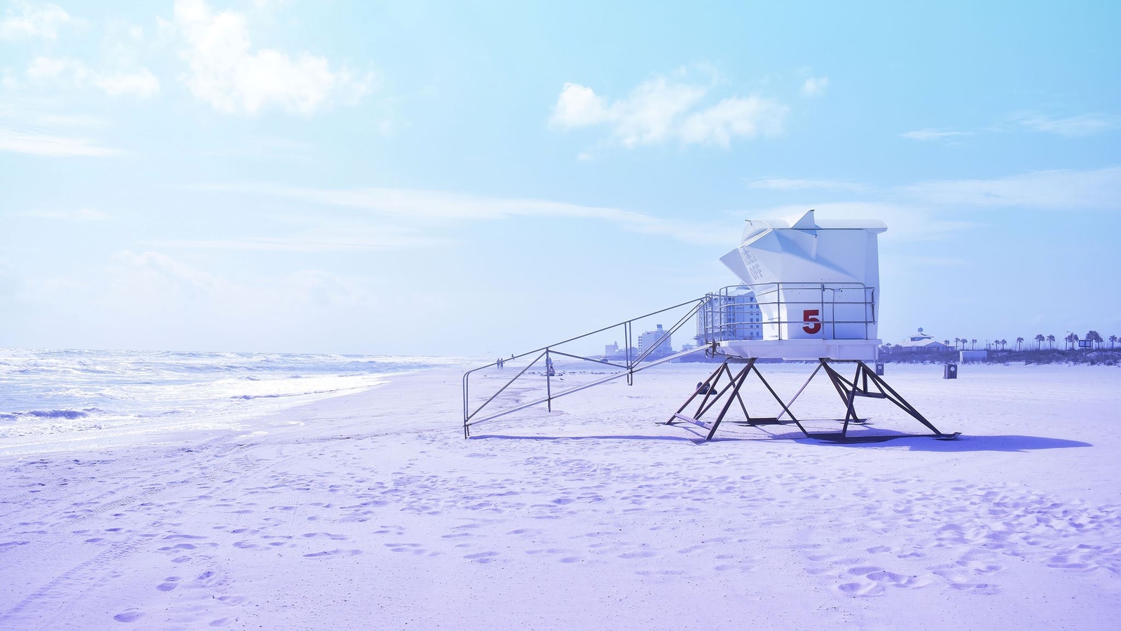 Lifeguard Tower on Pensacola Beach Wall Mural. Pastel Color Theme Peel and Stick