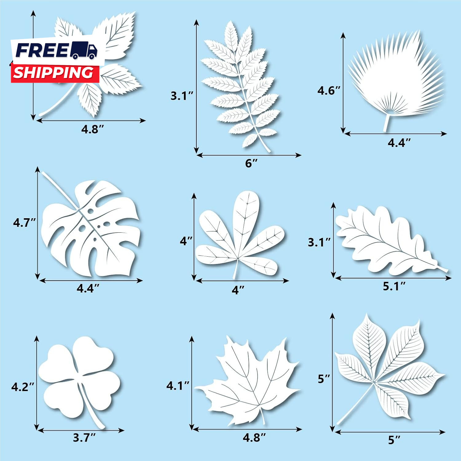 Window Decals 52 Pieces Large Leaf Shape anti Collision Window Stickers