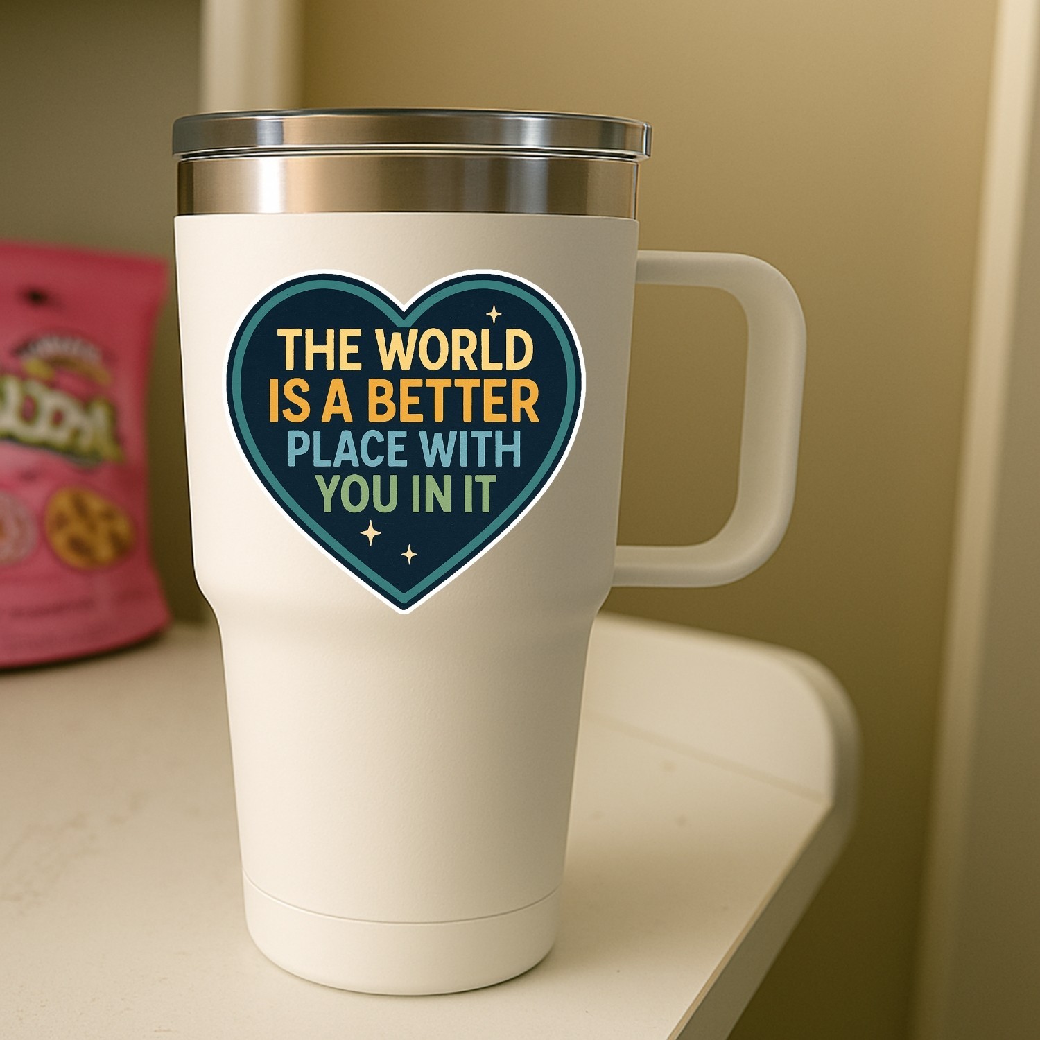 4PCS The World Is a Better Place With You In It Stickers