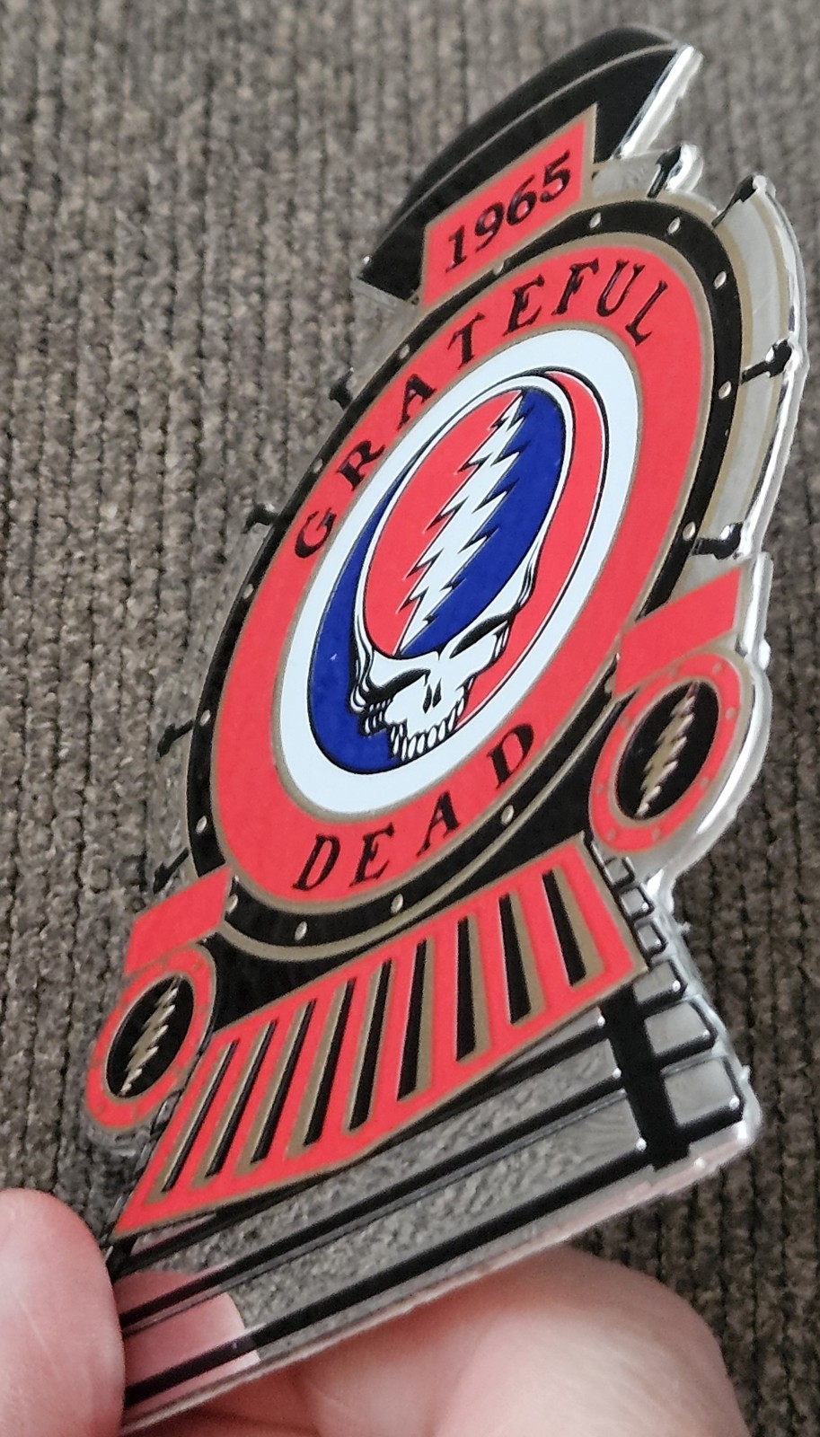 GRATEFUL DEAD Band 1965 TRAIN METALLIC STICKER Decal Embossed Vintage Merch RARE