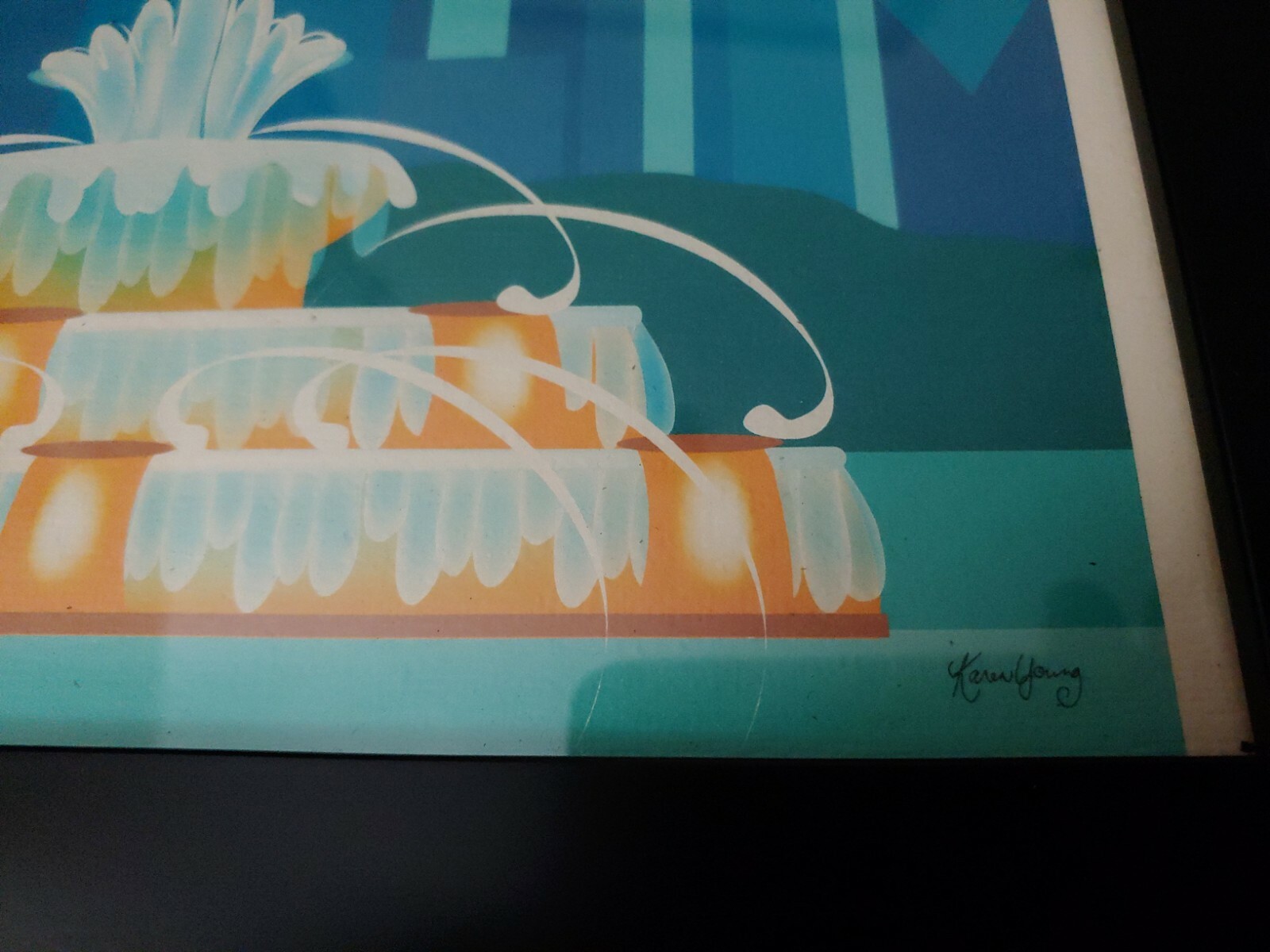 Karen Young Digital Artwork City Skyline Chicago – Framed 13"x10.5"