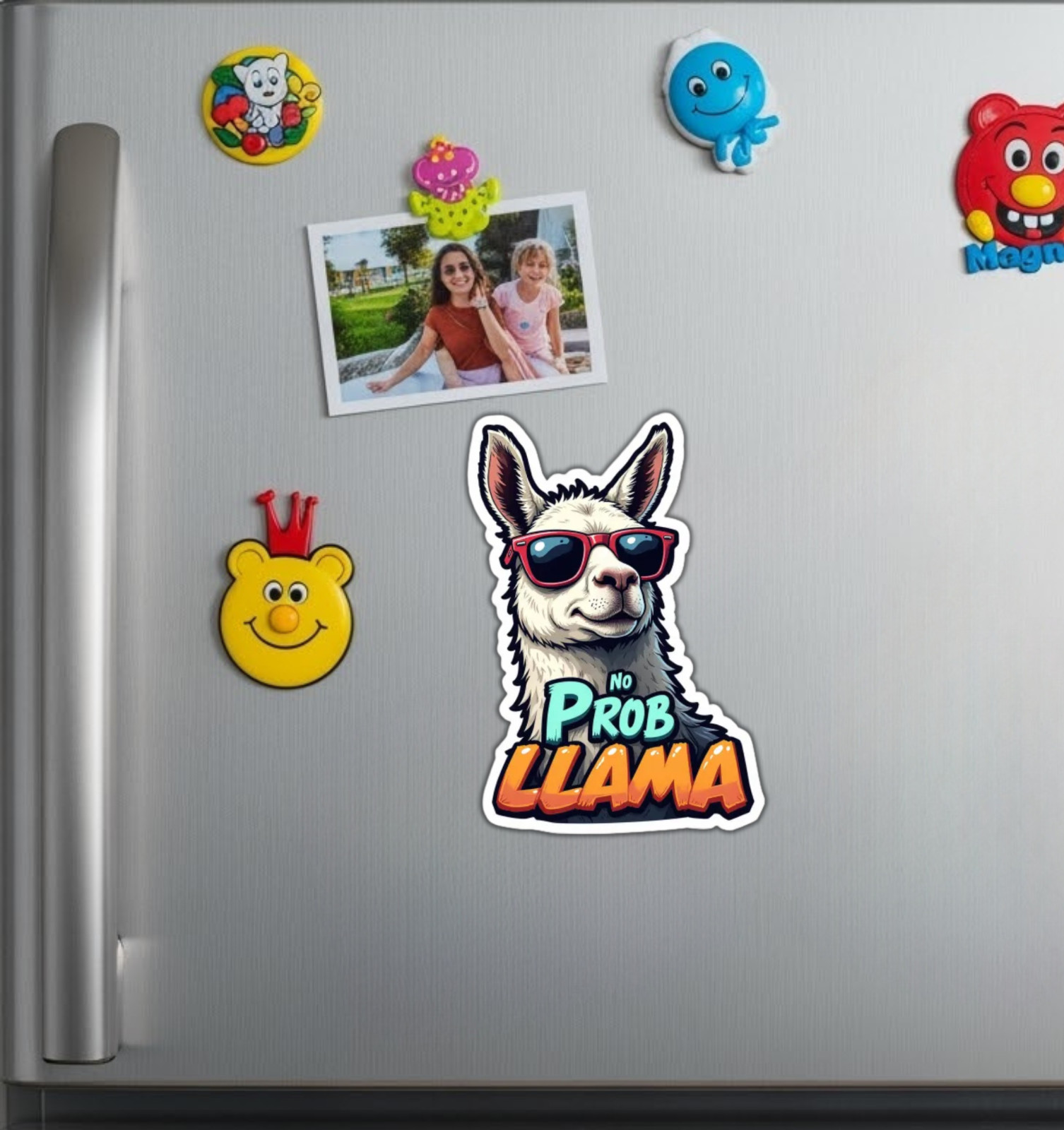 No Prob Llama Funny Fridge Magnet or Laptop Sticker