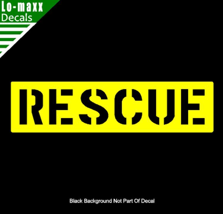 Rescue Aircraft Markings Graphic Durable High Performance Die Cut Vinyl Decal