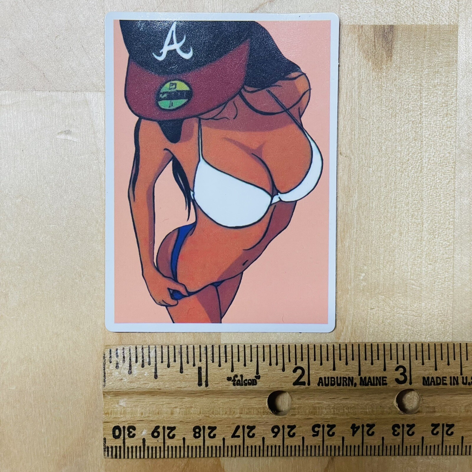 Atlanta Braves Sticker MLB Baseball Pinup Girl 3" x 2.25" High Gloss Vinyl Decal
