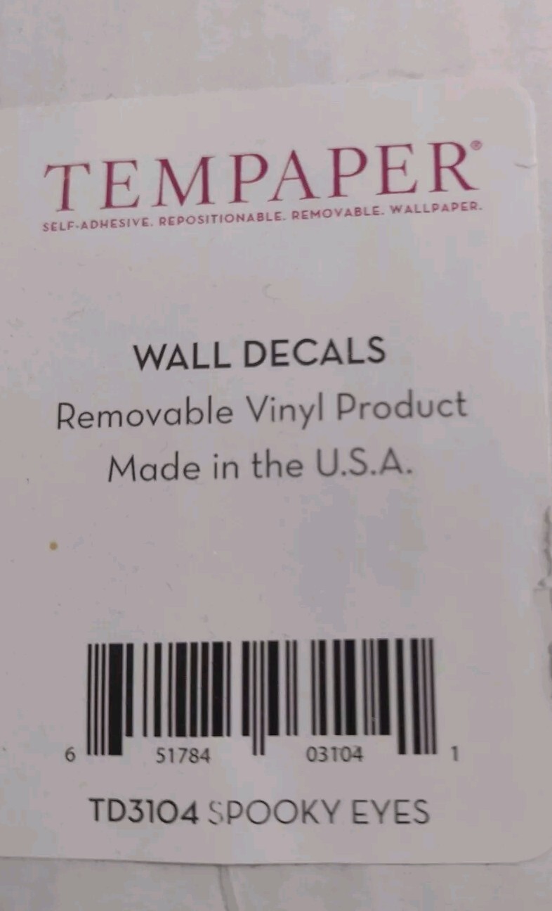 Wall Decals Tempaper Spooky Eyes Glow-in-The-Dark Peel and Stick Halloween