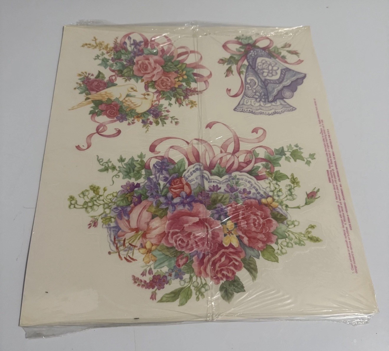 Vintage Wedding Window Decals Just Married Roses Birds Car Decor Spring New