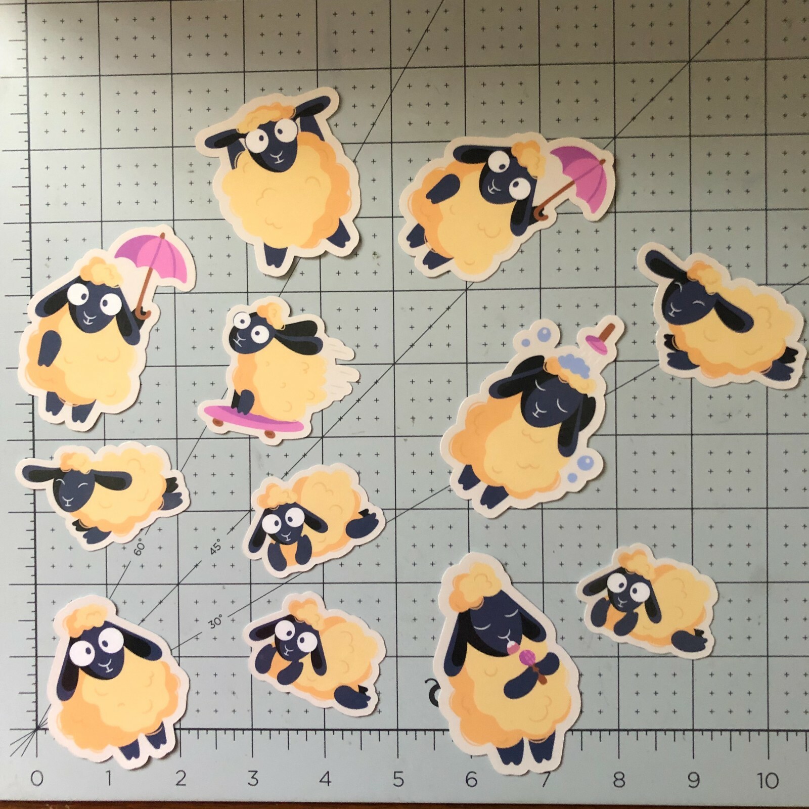 Sheep Stickers Cute Lamb Waterproof/UV Glossfor toy Cups, Home, Car or wherever!