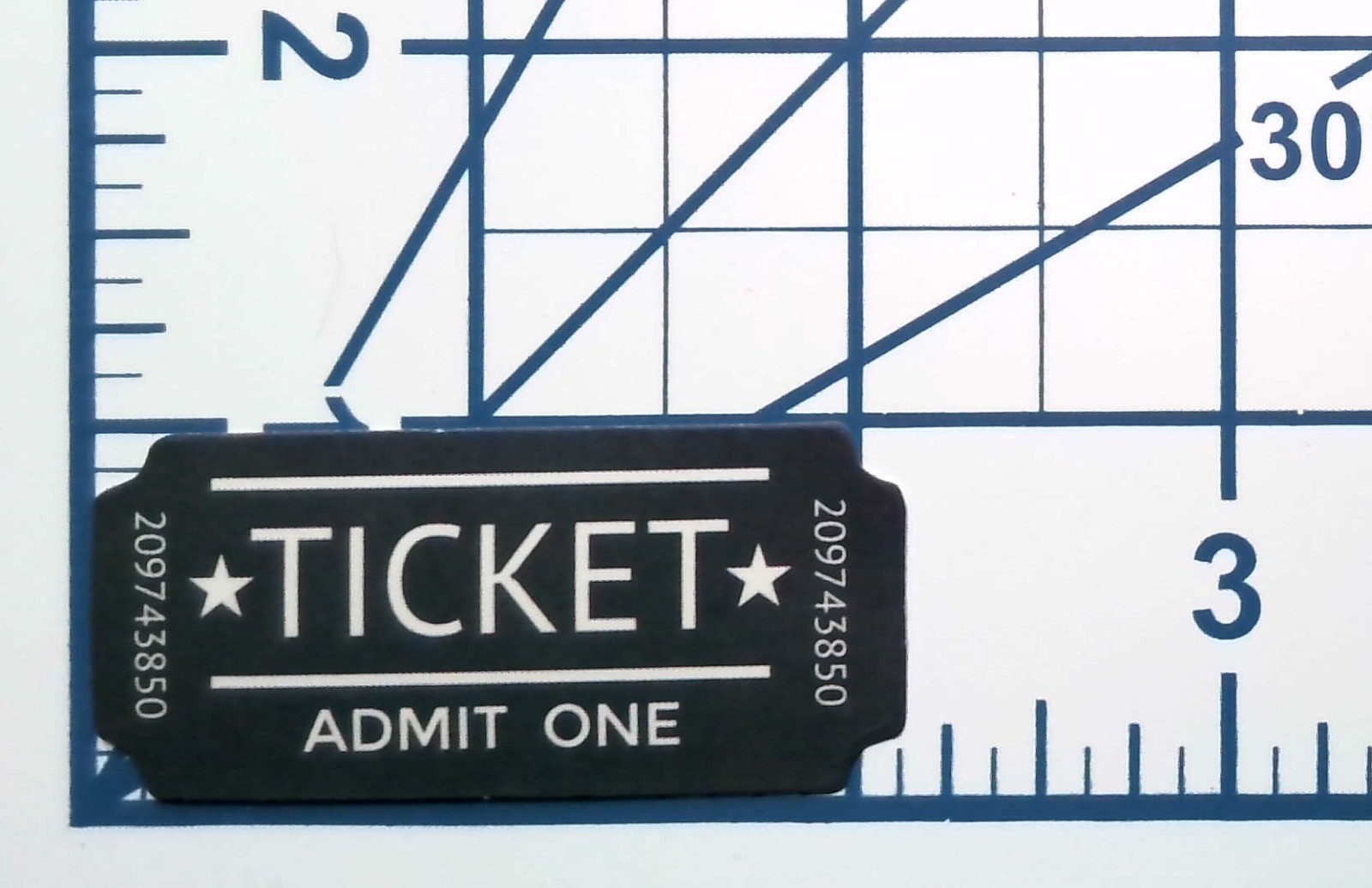 Vintage Ticket Admit One Classic Retro Vinyl Sticker Black Decal Die Cut